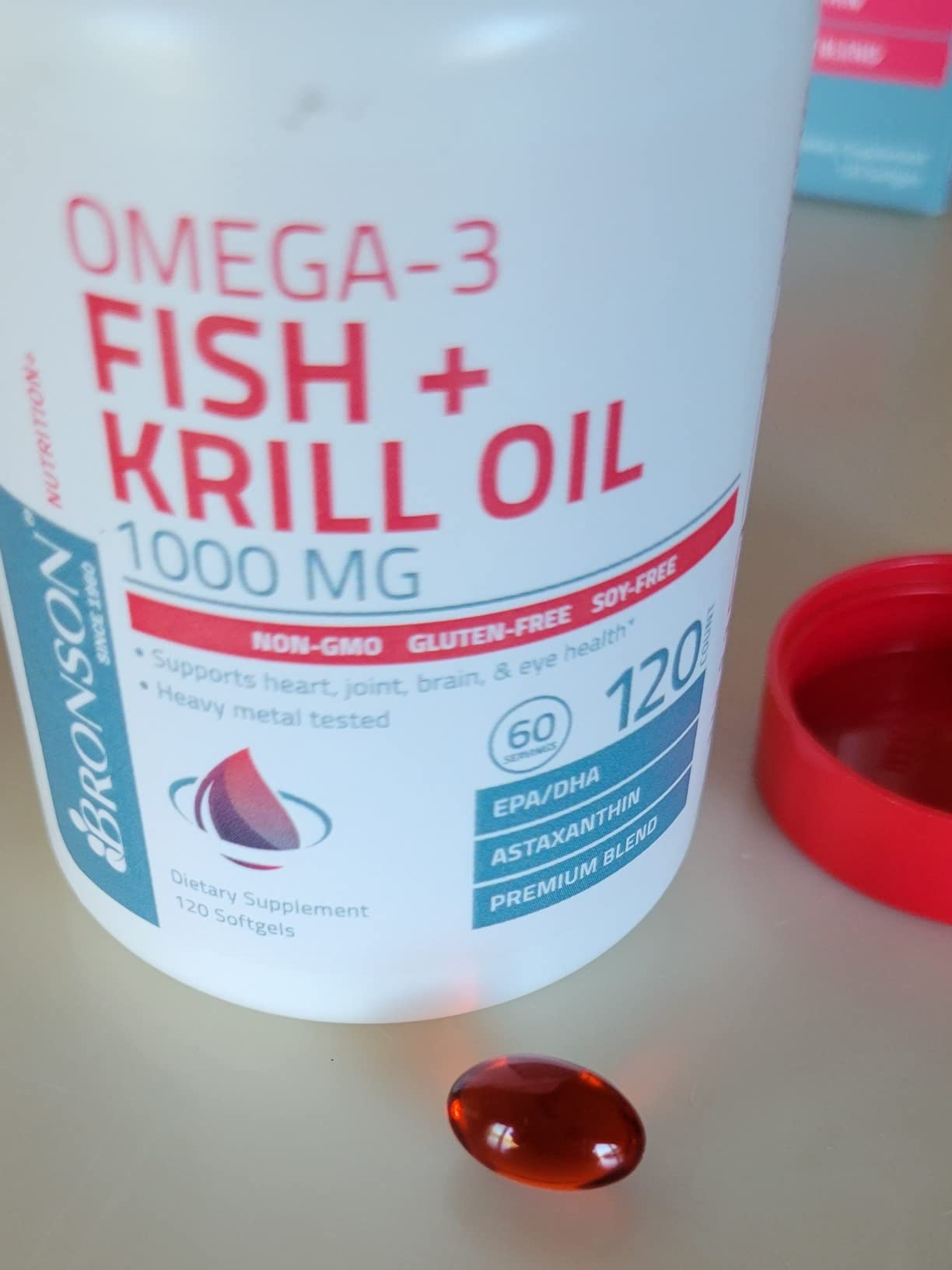 Omega-3 Fish + Krill Oil 1000 MG 120 Softgels – Bronson